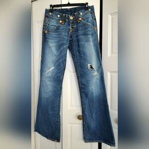 TRUE RELIGION HERITAGE RARE LOW RISE STURDY DENIM JEANS, 26 x 34.5"